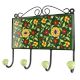 Forest Green Floral Ceramic Tile Hook